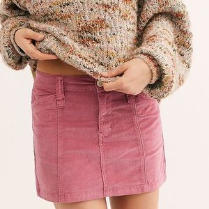 Free People corduroy pink skirt